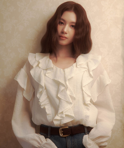 WOMAN LACE BLOUSE #SANA同款！ IVORY