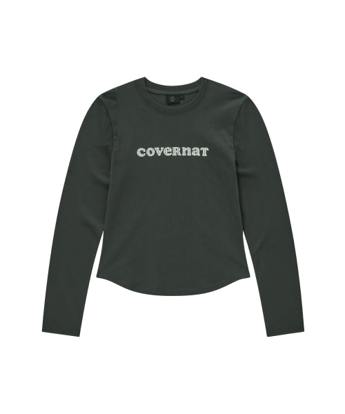 WOMAN COOPER LOGO LONG SLEEVE #SANA同款！ - 3 COLORS CHARCOAL