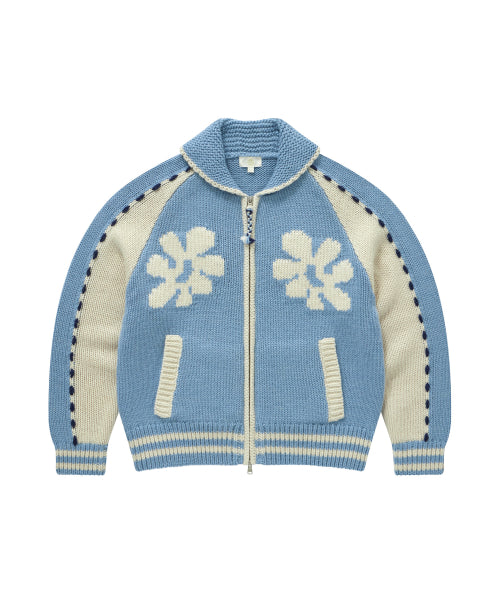 WOMAN WOOL BLEND COWICHAN CARDIGAN #SANA同款！ - 2 COLORS SKY BLUE
