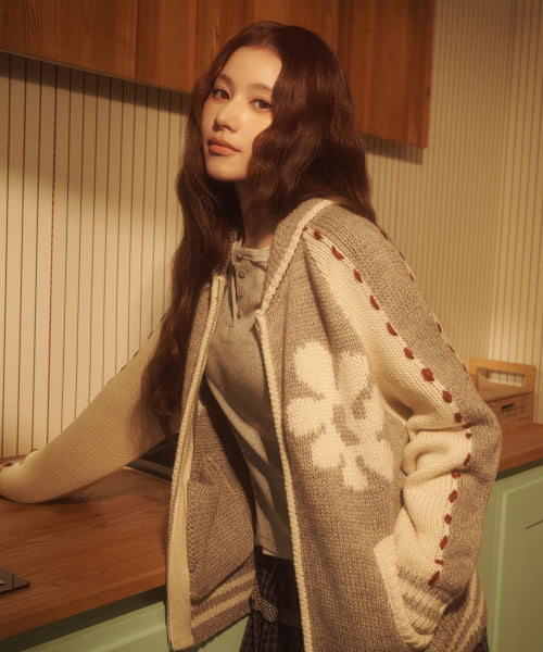 WOMAN WOOL BLEND COWICHAN CARDIGAN #SANA同款！ - 2 COLORS GREY