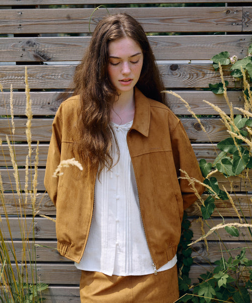 WOMAN SUEDE JACKET #SANA同款！ - 2 COLORS CAMEL