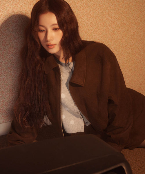 WOMAN SUEDE JACKET #SANA同款！ - 2 COLORS BROWN