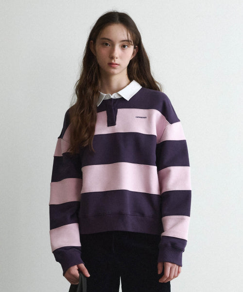 WOMAN RUGBY SWEATSHIRT #SANA同款！ - 3 COLORS PINK