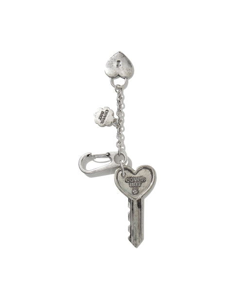 WOMAN CLOVER HEART SILVER KEYRING #SANA同款！ SILVER