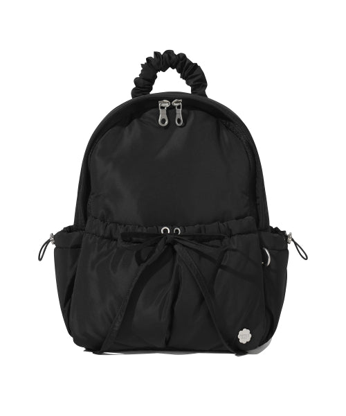 WOMAN SHIRRING MINI BACKPACK #SANA同款！ - 3 COLORS BLACK