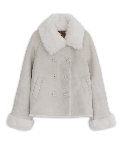 DOUBLE BUTTON SHEARLING SHEARLING JACKET - 2 COLORS BEIGE