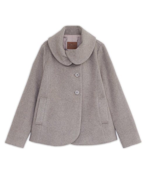 COLLAR HALF COAT - 2 COLORS BEIGE