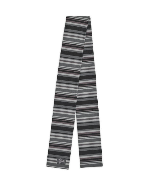 STRIPE COTTON MUFFLER - 2 COLORS CHARCOAL