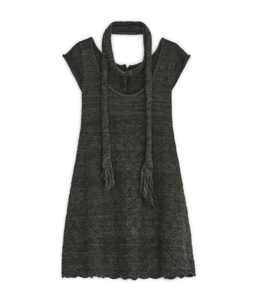 KNIT DRESS - 2 COLORS CHARCOAL