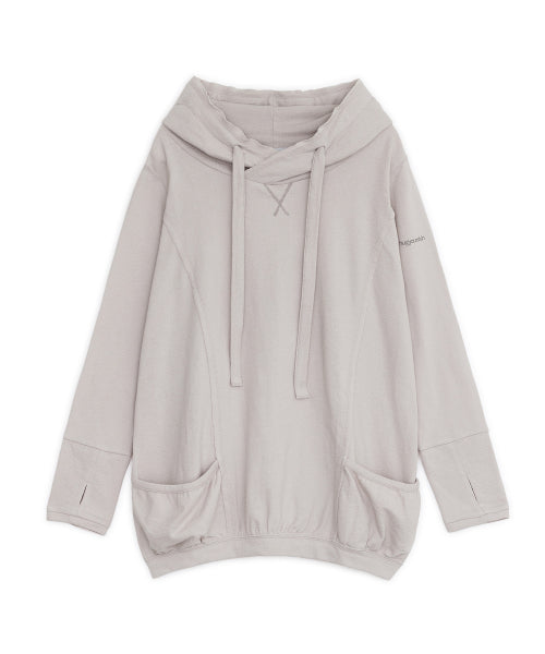 HOOD COTTON LOOSE DRESS - 2 COLORS GREY