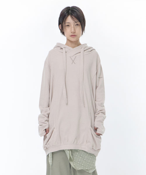 HOOD COTTON LOOSE DRESS - 2 COLORS GREY