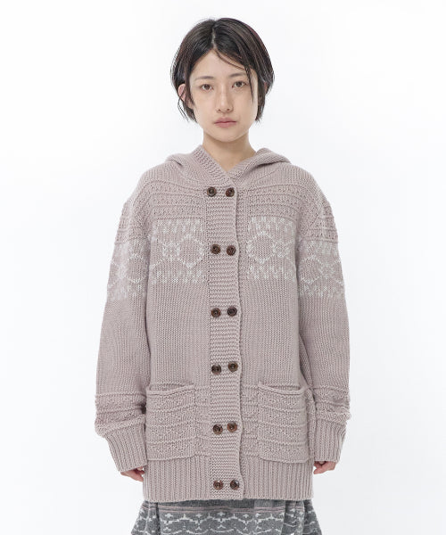 DOUBLE BUTTON HOOD CARDIGAN - 2 COLORS GREY