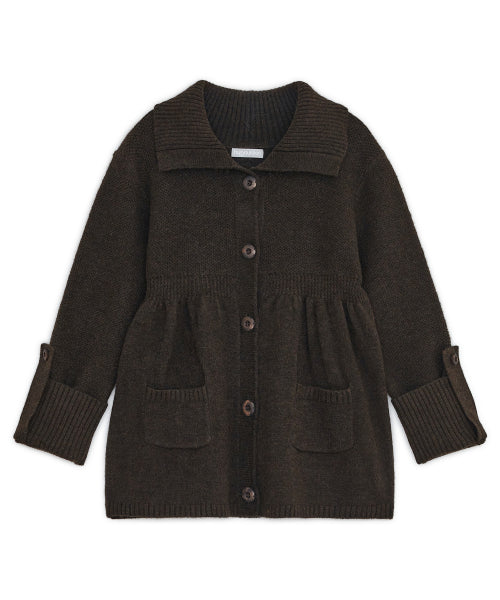 KNIT FLAP CARDIGAN - 2 COLORS BROWN