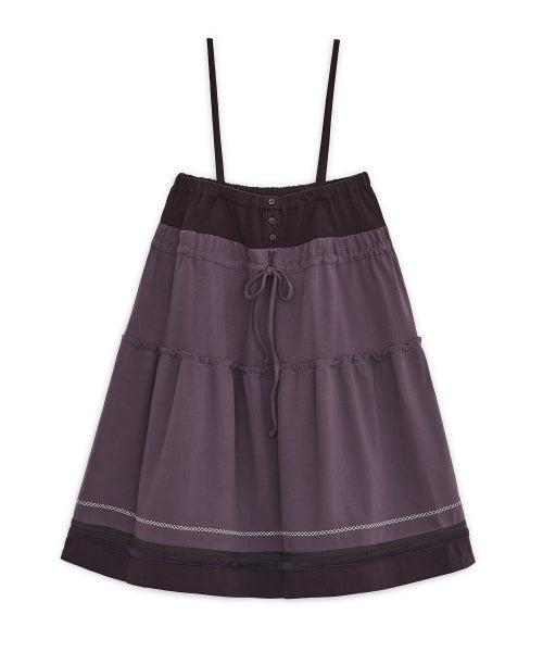 STRING TIERED SKIRT - 2 COLORS PURPLE