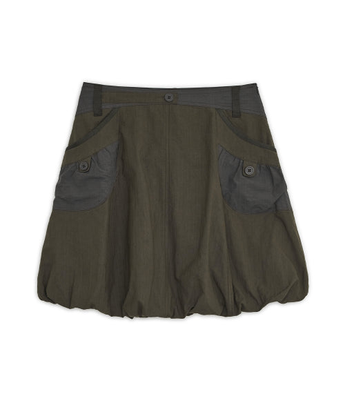 BALLOON CARGO MIDI SKIRT - 2 COLORS KHAKI
