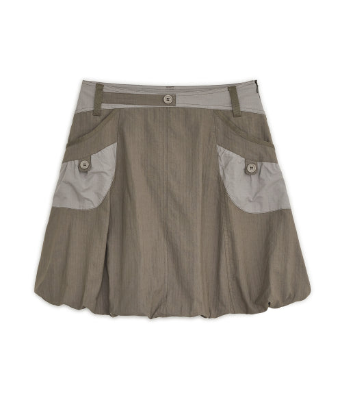 BALLOON CARGO MIDI SKIRT - 2 COLORS BEIGE