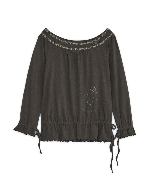 OFF-SHOULDER TOP - 2 COLORS BROWN