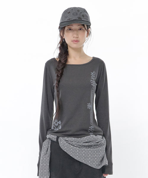 LONG SLEEVE TEE - 3 COLORS CHARCOAL
