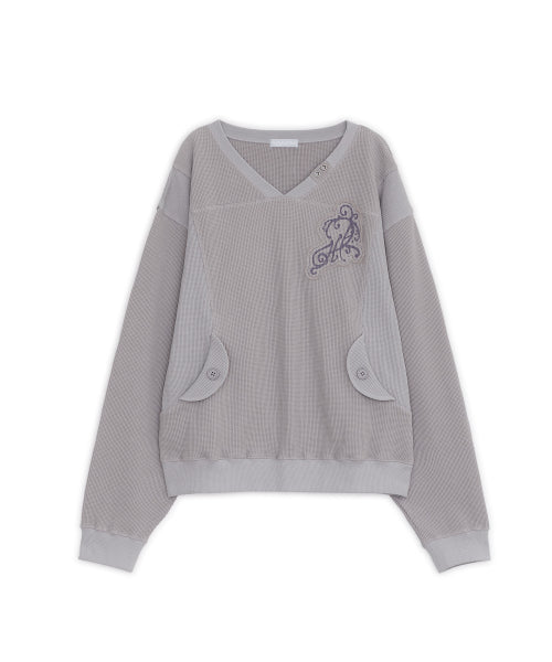 WAFFLE TWO TONE SWEATSHIRT - 2 COLORS GREY