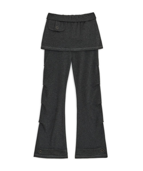 LAYERED FLAP SWEAT PANTS CHARCOAL