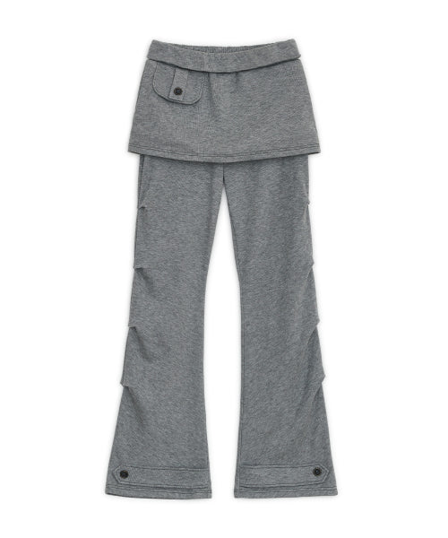 LAYERED FLAP PANTS GREY
