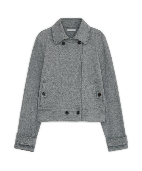 DOUBLE BUTTON SWEAT JACKET GREY