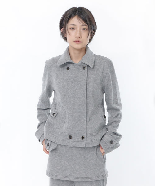 DOUBLE BUTTON SWEAT JACKET GREY