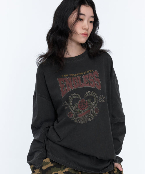 LAYERED PIGMENT LONG SLEEVE - 2 COLORS BLACK