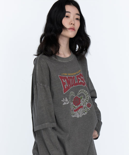 LAYERED PIGMENT LONG SLEEVE - 2 COLORS DARK GREY