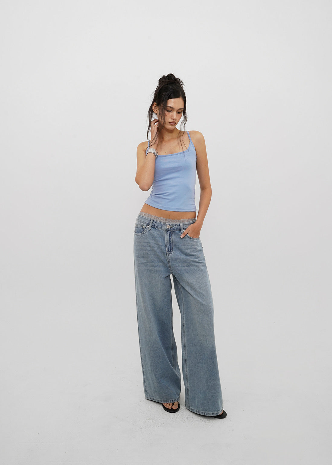 LIGHT WASHING WIDE JEANS 8