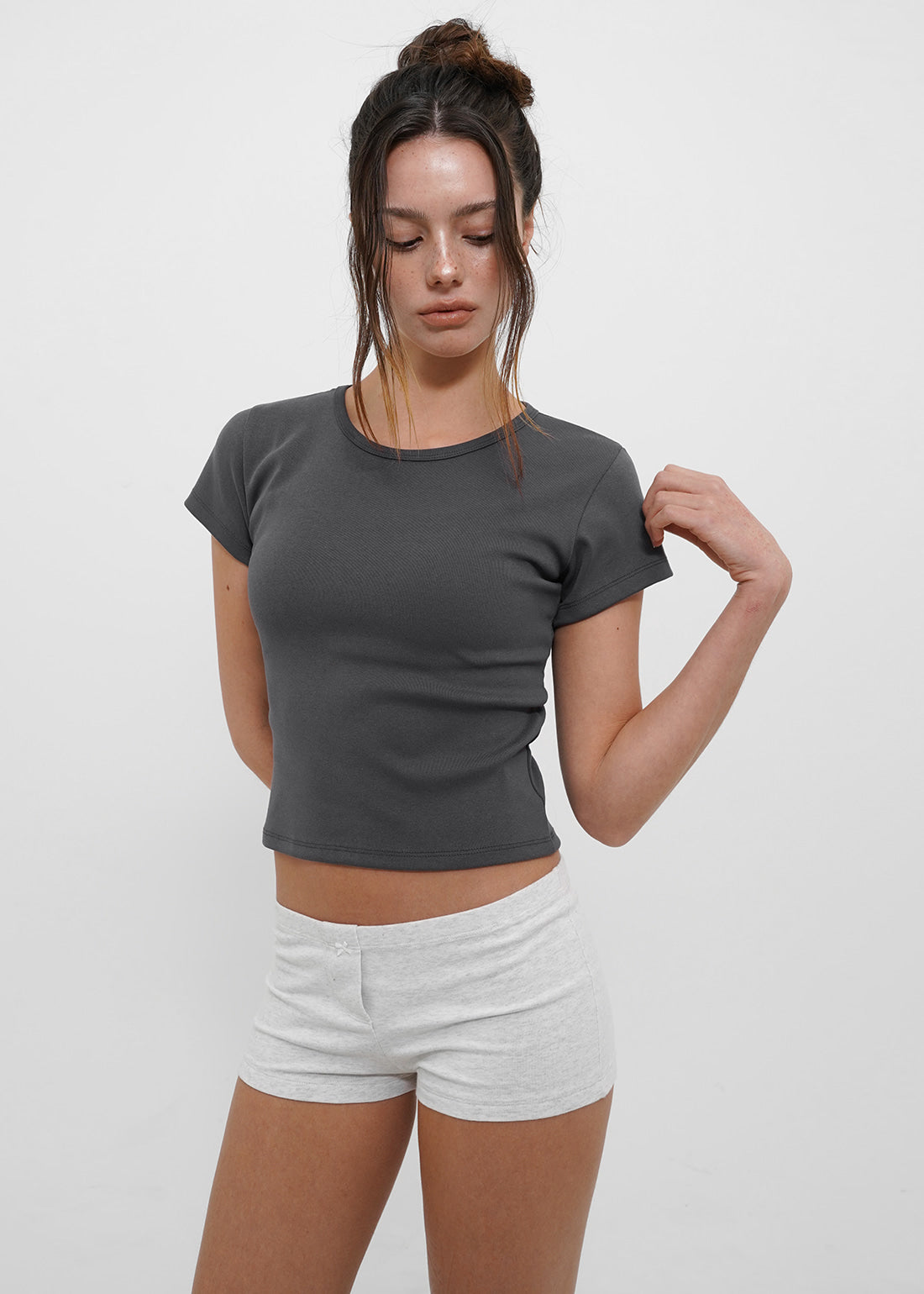 STRETCH STANDARD ROUND NECK BABY SHORT SLEEVE TEE 8