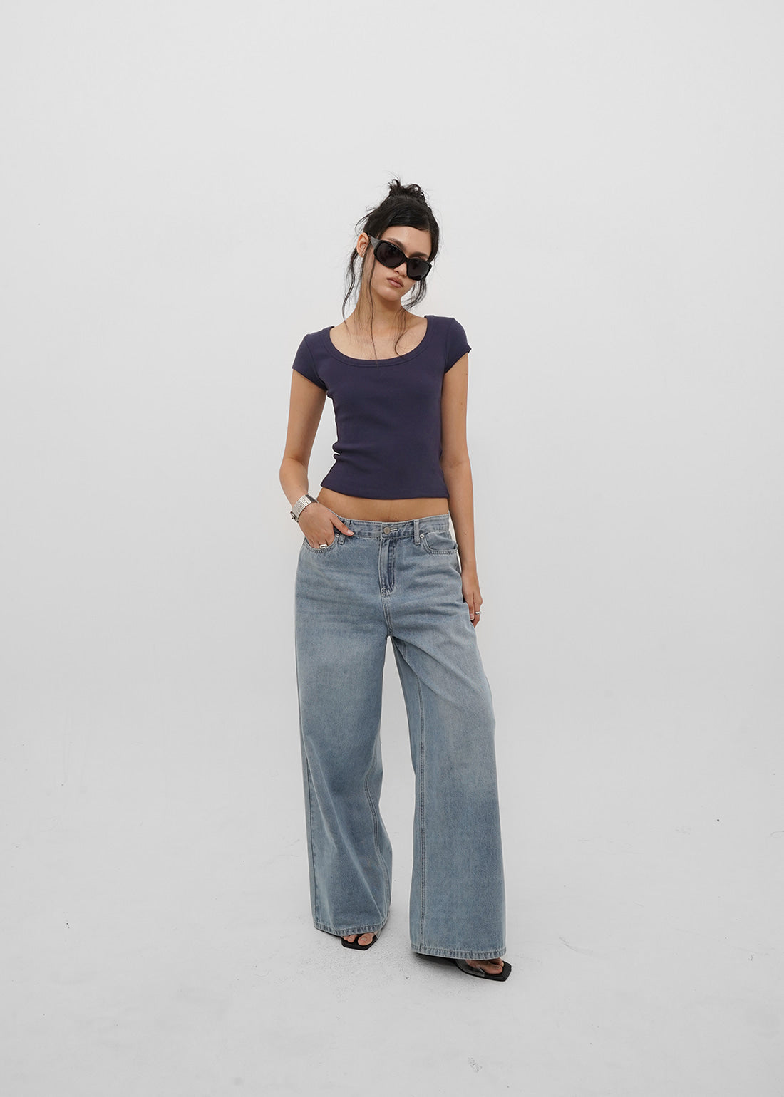 LIGHT WASHING WIDE JEANS 1