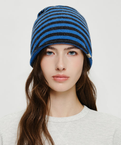 MICRO CLASSIC LOGO STRIPE BEANIE - 2 COLORS BLUE