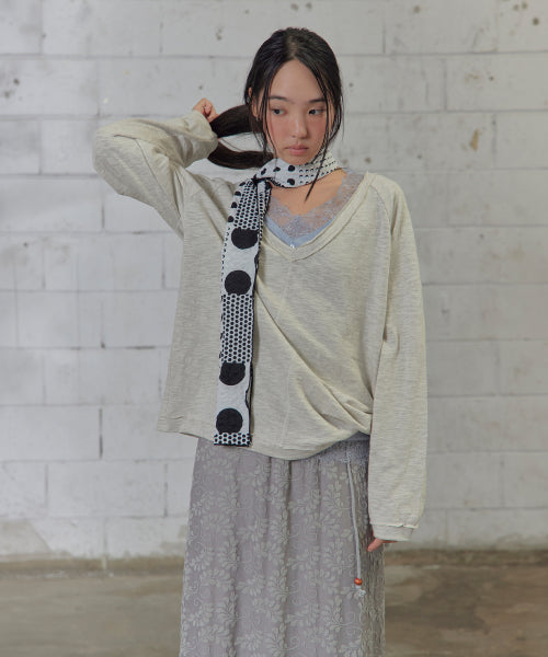EMBOSSED MONO DOT SCARF AS SHOWN