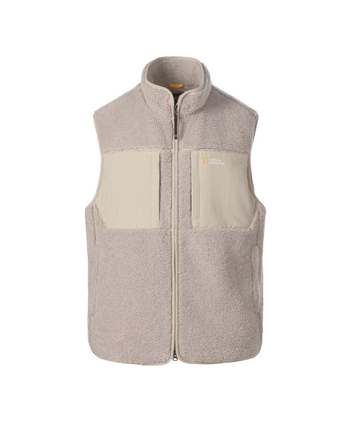 COSTONI STAND NECK FLEECE VEST #高允真同款! - 3 COLORS MOURNING BEIGE