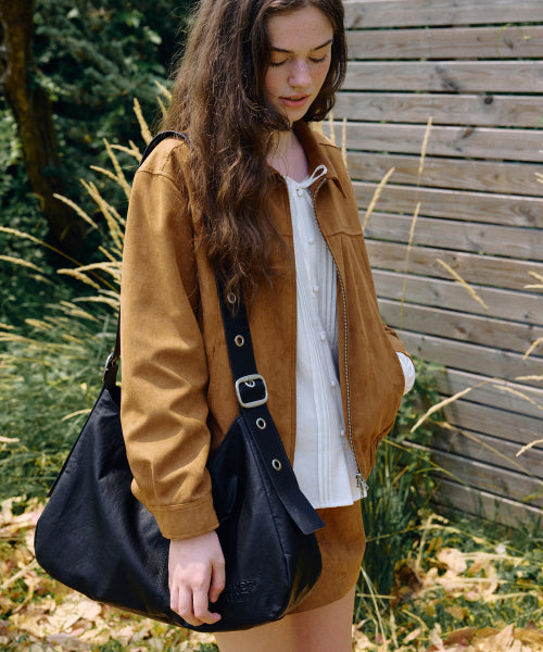 WOMAN BIG BELT LARGE SHOULDER BAG #SANA同款！ - 2 COLORS BLACK