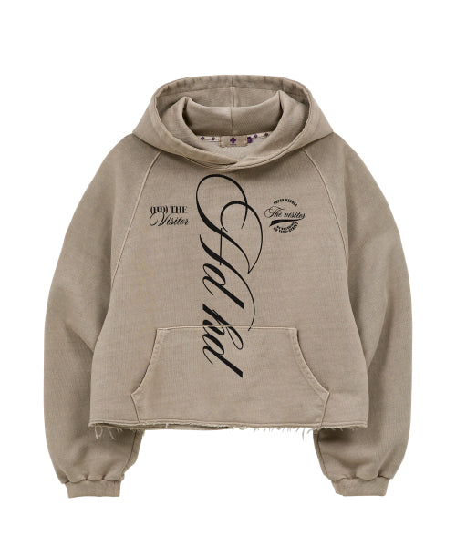PIGMENT CUT OFF RAGLAN HOODIE - 2 COLORS BEIGE
