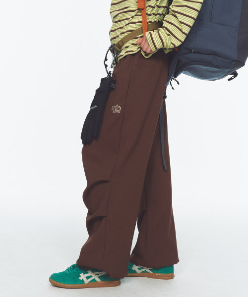 WAFFLE LAYERED WAIST PANTS - 3 COLORS BROWN
