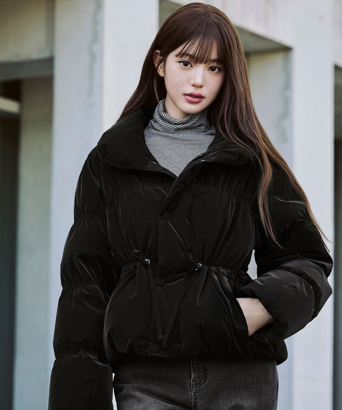 EIDER MONGLIT PUFFER GOOSE DOWN JACKET TITANIUM BLACK WONYOUNG 同款