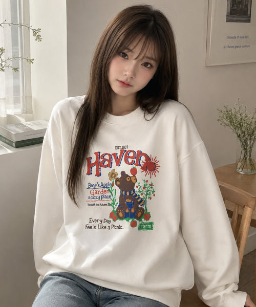 BEAR SWEATSHIRT - 2 COLORS IVORY