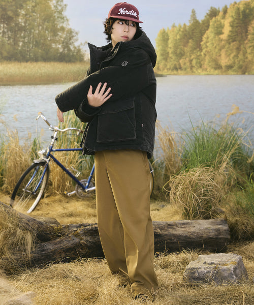 RIBE CURVED WIDE FIT PANTS - 3 COLORS CAMEL