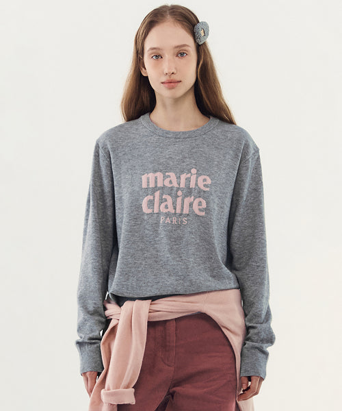 ESSENTIAL LOGO JACQUARD WOOL ROUND KNIT #SEULGI同款! MELANGE GREY