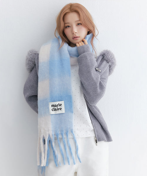 COTTON CANDY CHECK MUFFLER #SEULGI同款! SKY BLUE