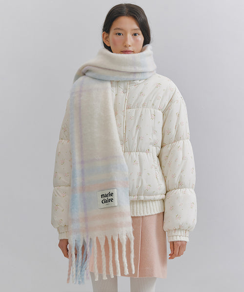 CHECK BRUSHED KNIT MUFFLER #SEULGI同款! IVORY