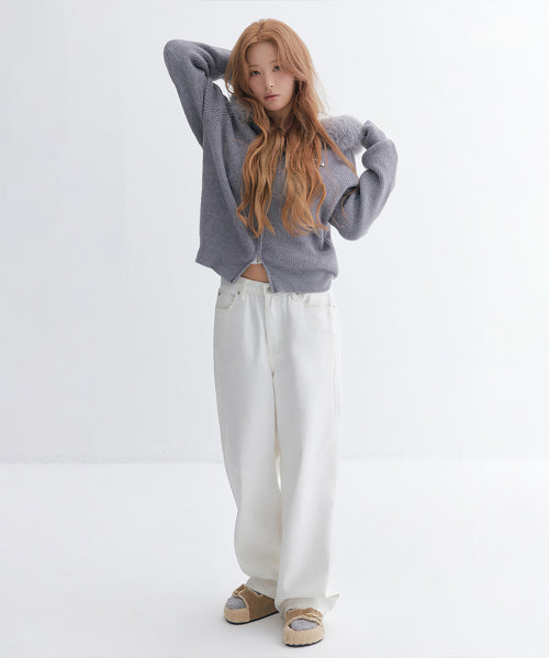 SEMI WIDE FIT DENIM PANTS #SEULGI同款! WHITE