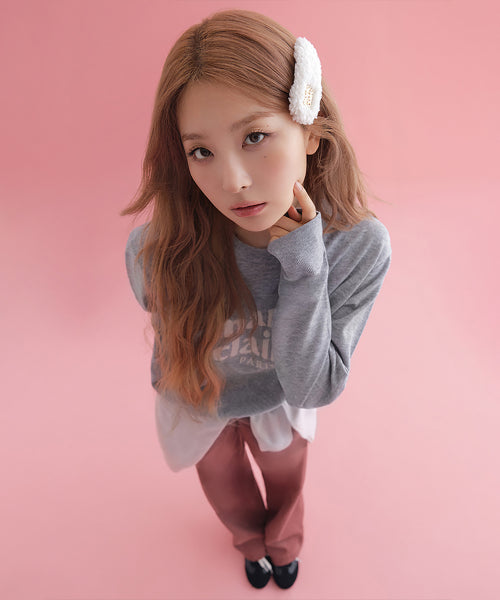 BASIC LOGO FLEECE HAIR PIN #SEULGI同款! IVORY