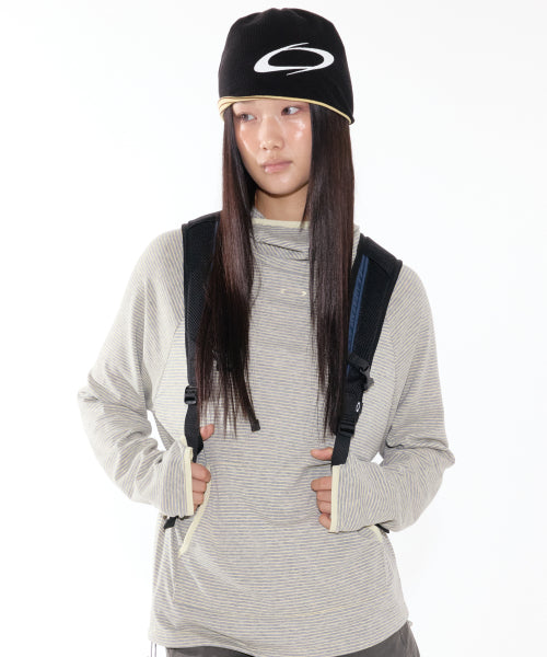 HIGH NECK WARMER HOODIE - 2 COLORS BEIGE