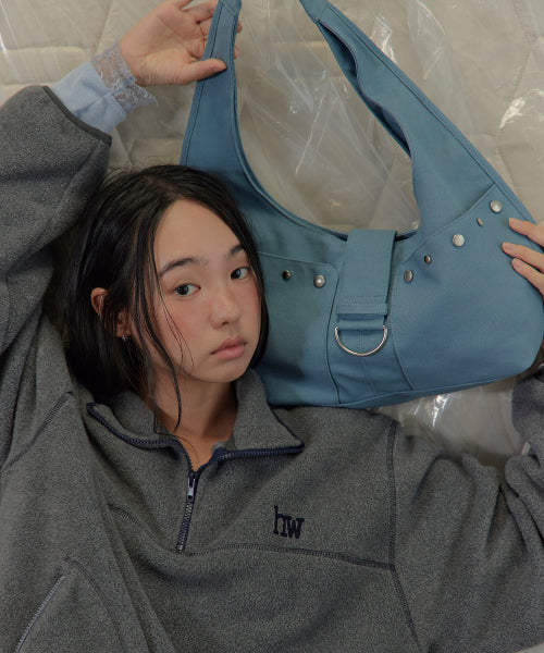 STUDDED CANVAS BAG AS SHOWN