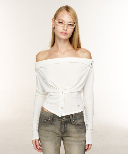 ECRU COWL TOP - 3 COLORS IVORY