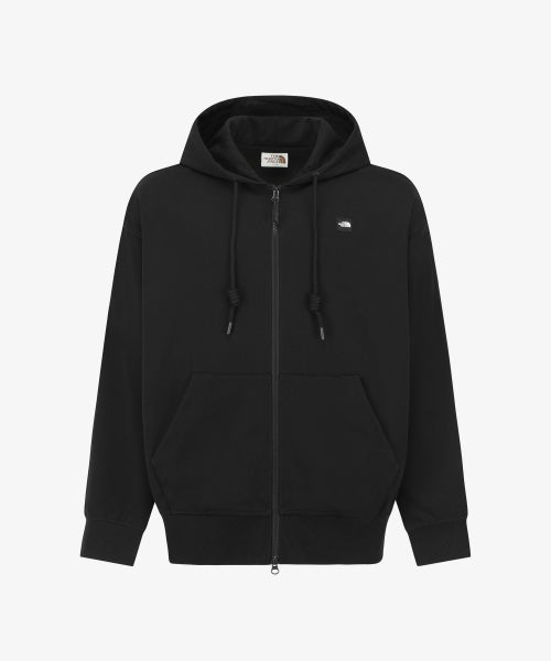 WHITE LABEL HOODIE ZIP-UP BLACK